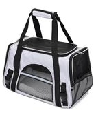 Dog Carrier Bag With Thick Cotton Cushion Pet Aviation Backpack Anti-suffocation Black gray - IHavePaws