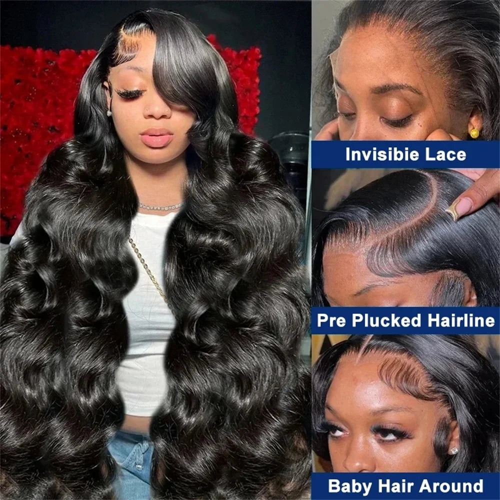 13x4 Body Wave Lace Front Human Hair Wigs For Women 13x6 HD Transparent Lace Frontal Wig 6x4 5x5 Glueless Wig Human Hair