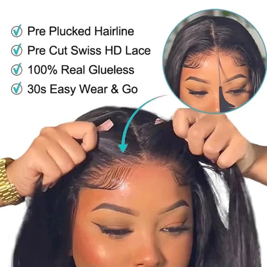 Body Wave 180% 6x4 5x5 Wear And Go Glueless Wig Human Hair Transparent Ready To Wear Lace Closure Wigs For Black Women On Sale