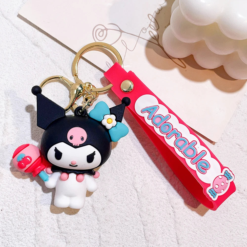 Sanrio Anime Action Figure Keychain Bag Pendant Hello Kitty Melody Kuromi Cinnamoroll Doll Pendant Couple Car Key Chain Kid Gift SLO 12 - ihavepaws.com