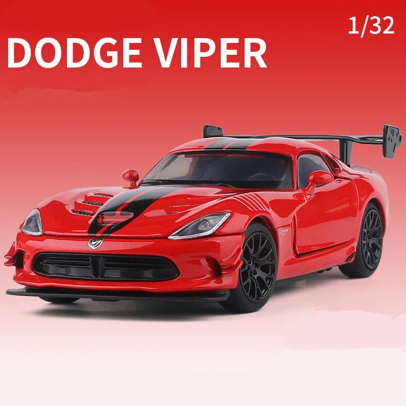 1:32 Dodge Viper ACR SRT Alloy Sports Car Model Diecasts Metal Toy Vehicles Car Model Simulation Sound and Light Childrens Gifts Red - IHavePaws