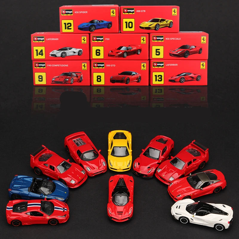 Bburago 1:64 Ferrari LaFerrari F40 F50 F12 TDF 458 SF90 Alloy Sports Car Model Metal Metal Racing Car Model Miniature Scale Toys - IHavePaws