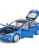 1:32 Tesla Model S Model 3 Alloy Car Model Simulation Diecast Metal Toy Car Vehicles Model Collection Sound Light Childrens Gift Model s blue - IHavePaws
