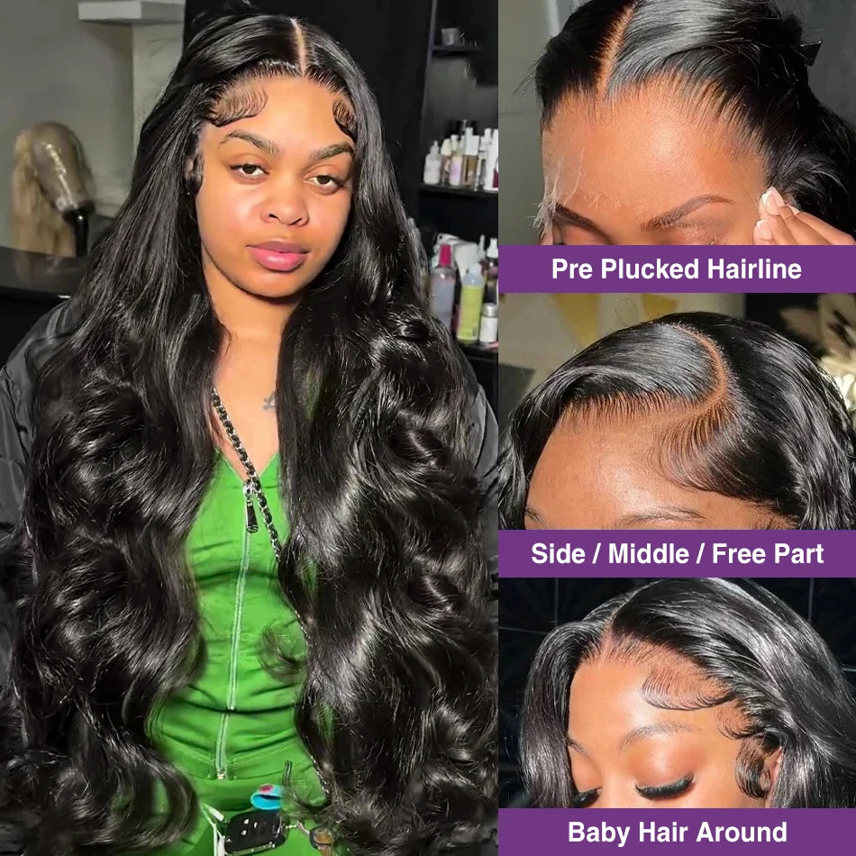 Body Wave Lace Front Wig 13x4 13x6 30 32 34 36 38 Inch 4x4 Lace Closure Wig Gluless Transparent Human Hair Lace Frontal Wig Sale