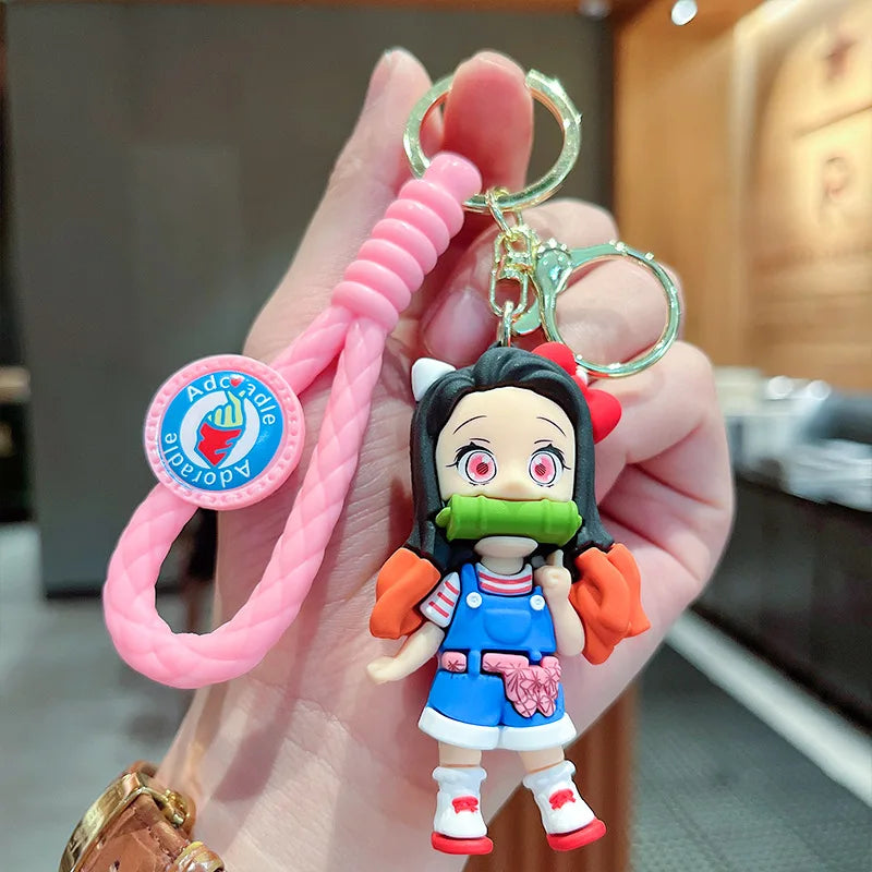Demon Slayer Keychain Pendant Cartoon Anime Kimetsu No Yaiba Handmade Doll Toy Car Key Ring Luggage Accessories Gift for son 03 - ihavepaws.com