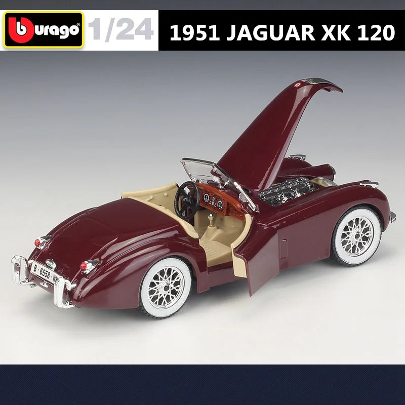 Bburago 1:24 1951 Jaguar XK120 Roadster Alloy Classic Car Model Diecasts Metal Retro Sports Car Model Simulation Kids Toys Gifts - IHavePaws