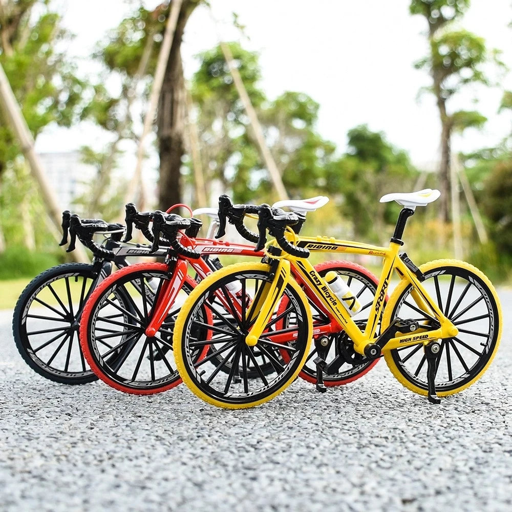 1:10 Foldable Mini Alloy Mountain Bike Model Die-casting Metal Simulation Road Racing Collection Ornaments Children's Toys Gifts