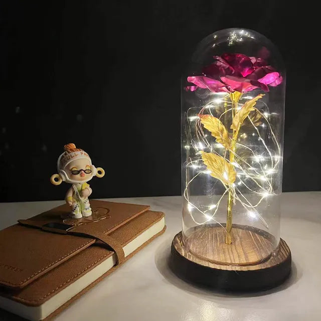 LED Enchanted Flower Galaxy Rose Eternal Beauty And The Beast Rose With Fairy 6 - IHavePaws