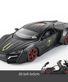 1:24 Lykan Hypersport Alloy Sport Car Model Diecasts & Toy Metal SuperCar Model Simulation Sound Light Collection Childrens Gift Black - IHavePaws