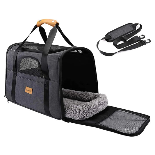 Portable Cat Handbag Soft Foldable Adjustable Shoulder Bag Small Pet Transportation Carrier for Dogs Traveling Airline Approved