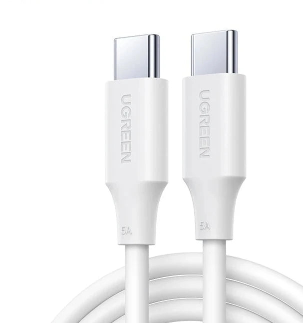 UGREEN USB C to USB Type-C Cable 100W 60W For iPhone 15 Macbook Samsung S23 Fast Charge Cable E-marker USB Type C 100W PD Cable 100W PVC White / 2m - IHavePaws