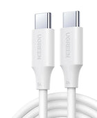 UGREEN USB C to USB Type-C Cable 100W 60W For iPhone 15 Macbook Samsung S23 Fast Charge Cable E-marker USB Type C 100W PD Cable 100W PVC White / 2m - IHavePaws