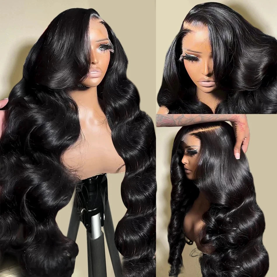 13X4 Transparent Body Wave  Deep Wave  Lace Front Human Hair Wigs For Women Brazilian Human Hair Pre-Plucked Bleached