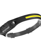 Induction Headlamp COB LED Sensor Head Lamp Built-in Battery Flashlight USB Rechargeable Head Torch 5 Lighting Modes Headlight W689-1(1-White) - IHavePaws