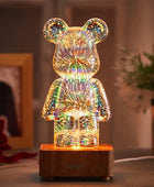 3D Fireworks Bear Night Light Lamp 3 colors - IHavePaws