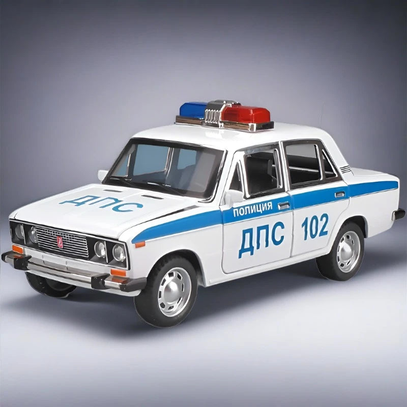 1/24 LADA 2106 Classic Car Alloy Car Model Diecast Metal Toy Police Vehicles Car Model High Simulation Collection Childrens Gift Police - IHavePaws