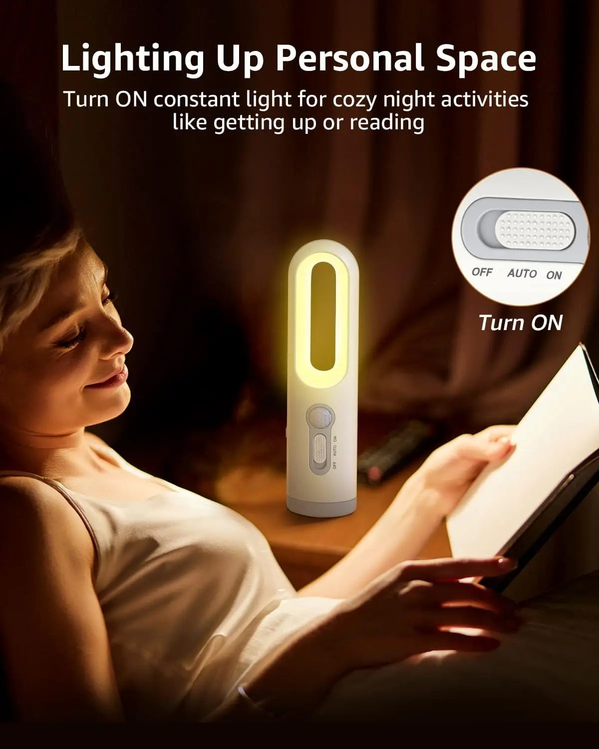 LED Motion Sensor Night Light 2 in 1 Portable Flashlight with Dusk to Dawn Sensor for Bedroom, Bathroom, Reading, Camping - IHavePaws