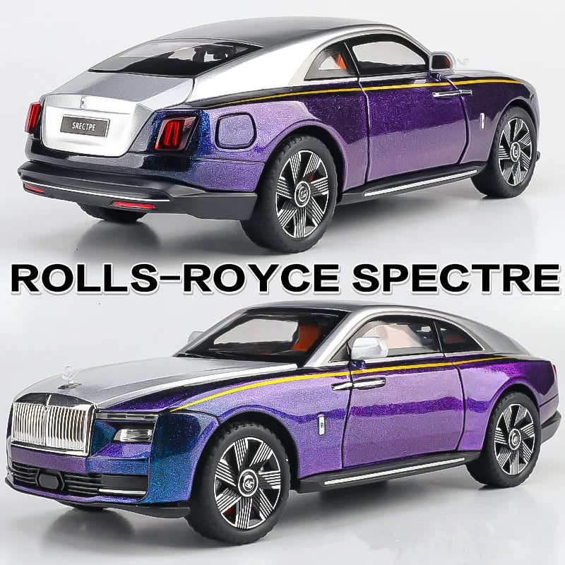 1:24 Rolls Royce Spectre Alloy New Energy Car Model Diecasts Metal Luxy Car Vehicles Model Simulation Sound Light Kids Toys Gift