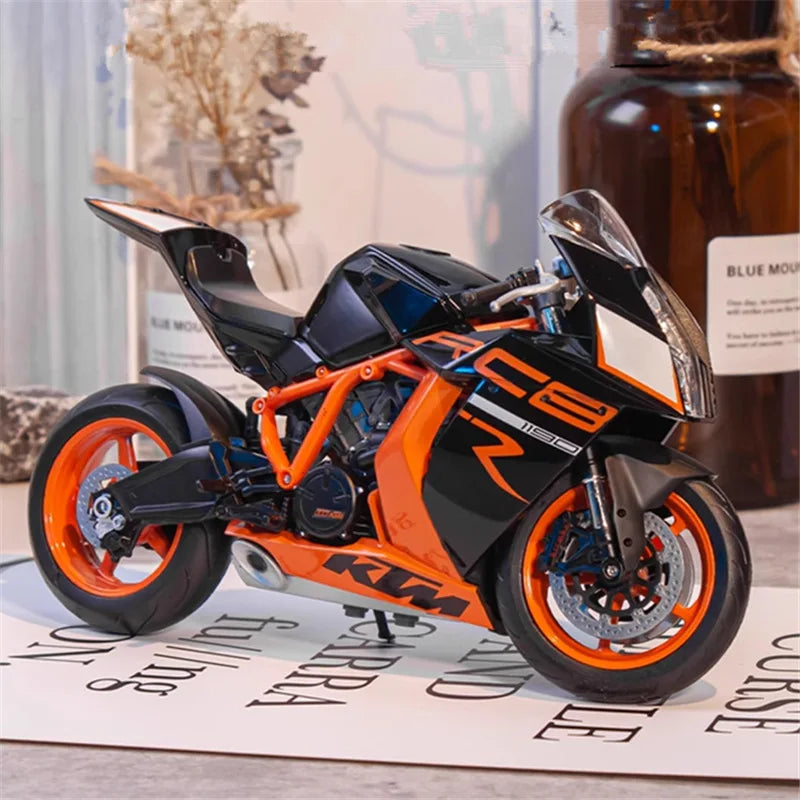 WELLY 1:10 KTM 1190 RC8 R Alloy Racing Motorcycle Scale Model Black retail box - IHavePaws