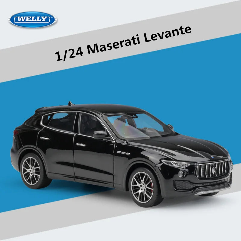 WELLY 1:24 Maserati Levante SUV Alloy Car Model Diecasts Metal Vehicles Car Model High Simulation Collection Childrens Toy Gifts Black - IHavePaws