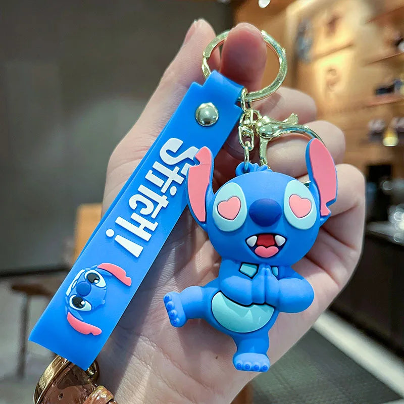 Cute and Funny Stitch Keychain Pendant Disney Series Cartoon Character Doll Pendant Male and Female Car Key Accessories 02 - ihavepaws.com
