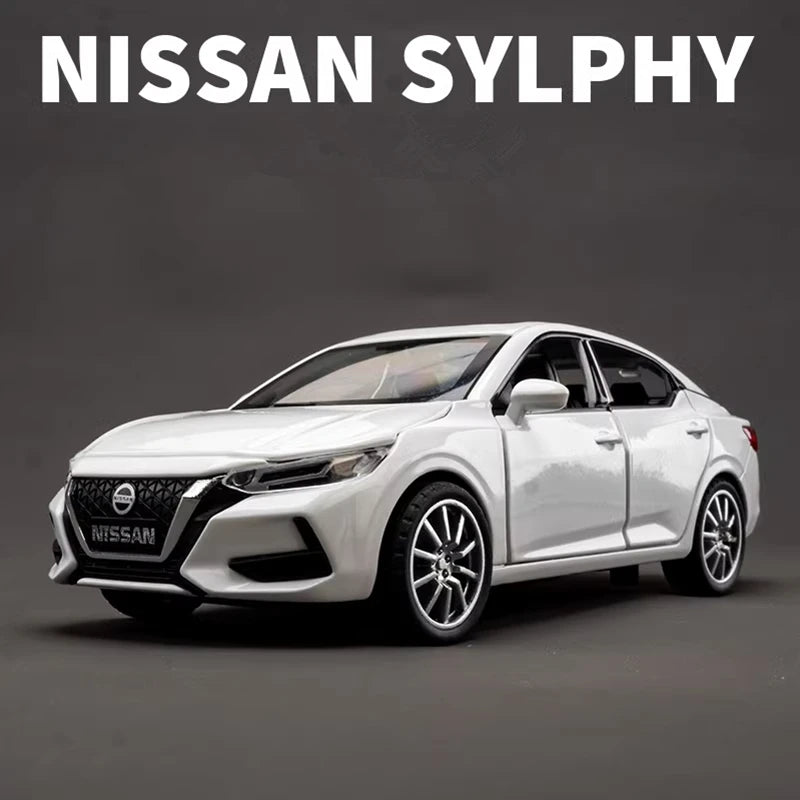 1:32 Nissan Sylphy Alloy Car Model Diecast Metal Toy Vehicles Car Model High Simulation Collection Sound and Light Kids Toy Gift White - IHavePaws