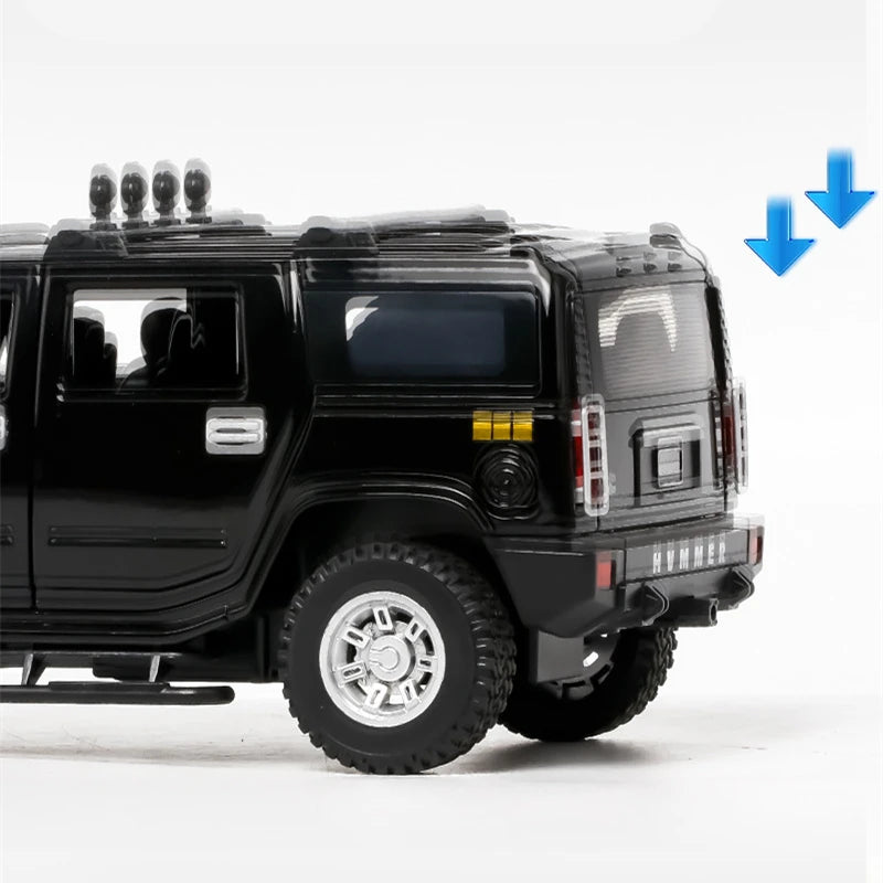 1/24 HUMMER H2 Alloy Car Model Diecasts & Toy Metal Off-road Vehicles Car Model Simulation Sound and Light Collection Kids Gifts - IHavePaws