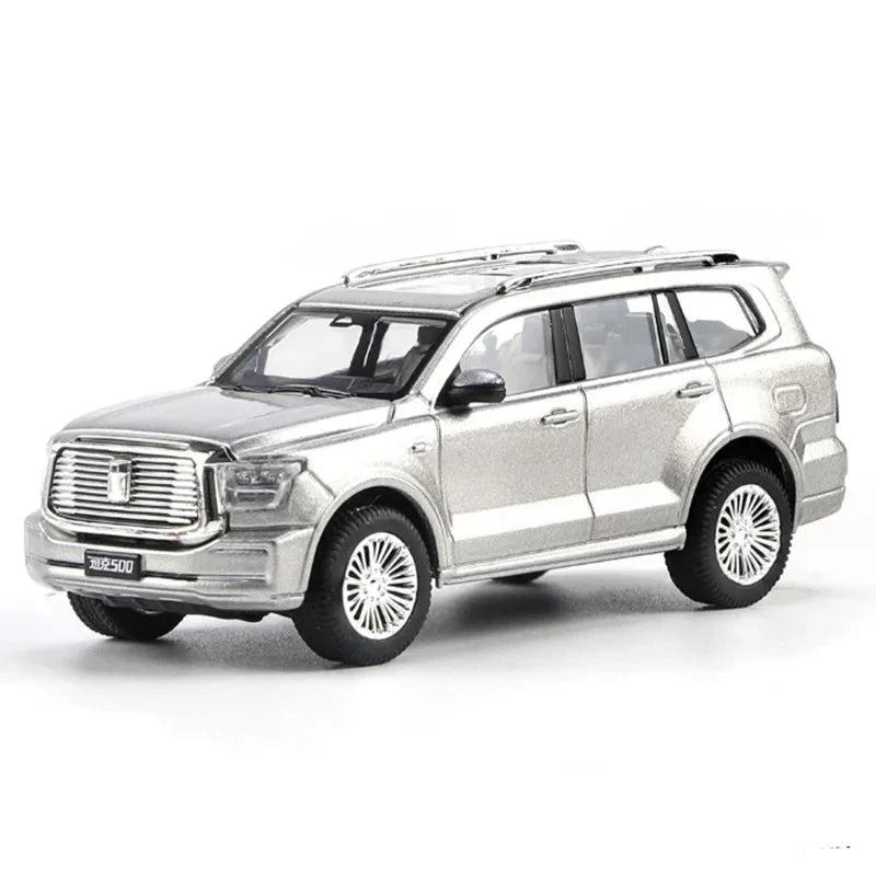 1:64 Tank 500 SUV Alloy Car Model Diecast Metal Toy Off-road Vehicles Car Model Simulation Miniature Scale Collection Kids Gifts Silvery - IHavePaws