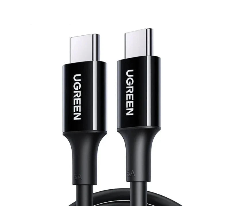 UGREEN USB C to USB Type-C Cable 100W 60W For iPhone 15 Macbook Samsung S23 Fast Charge Cable E-marker USB Type C 100W PD Cable 100W TPE Black / 1.5m - IHavePaws
