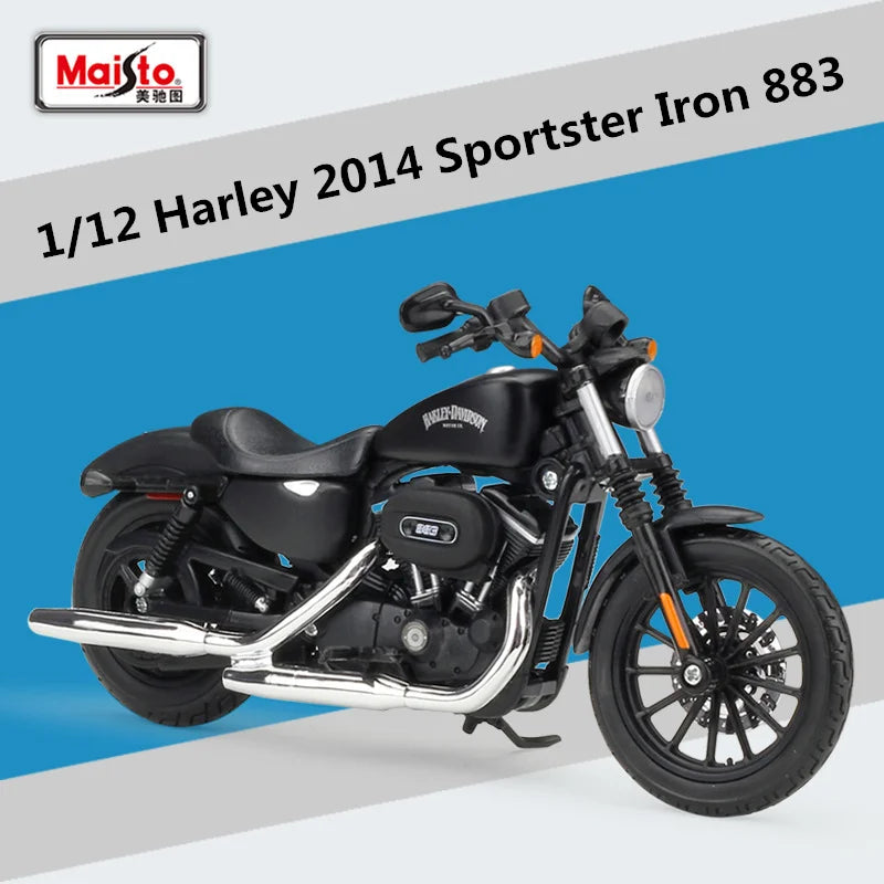 Maisto 1:12 Harley 2014 Sportster Iron 883 Alloy Motorcycle Model Simulation - IHavePaws