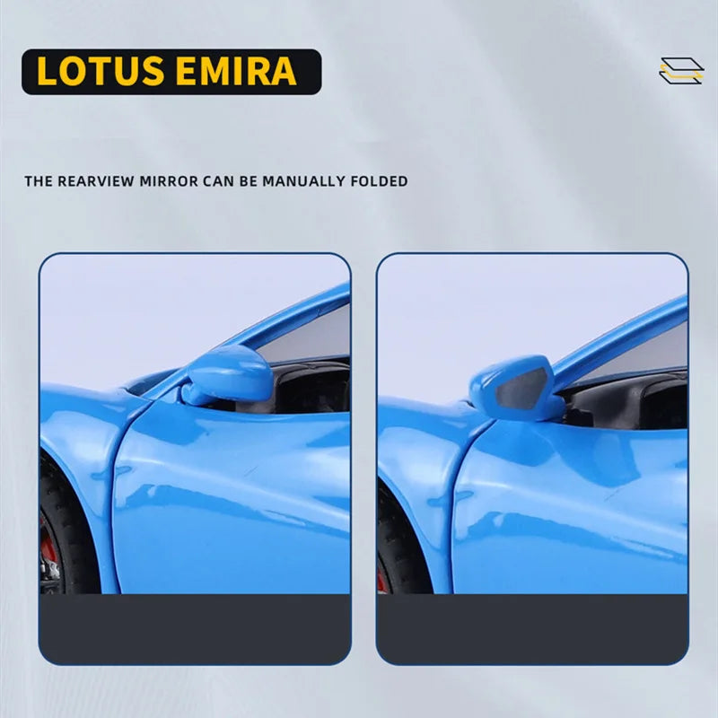 1:24 Lotus Emira Alloy Sports Car Model Diecasts Metal Racing Car Vehicles Model Simulation Sound Light Collection Kids Toy Gift - IHavePaws