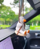 Cute Anime Car Interior Decoration Gypsum Swing Duck Auto Rearview Mirror Pendant For Kawai Car Decoration Accessories - IHavePaws