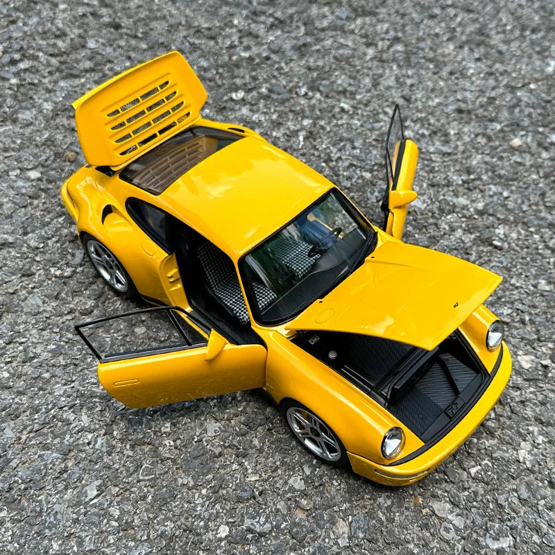 Almost real 1/18 RUF CTR Anniversary Edition 2017 Model Yellow Bird car model Send a friend a personal collection of metal - IHavePaws