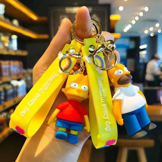 The Simpsons Keychain Cartoon Anime Figure Key Ring Phone Hanging Pendant Kawaii Holder Car Key Chain Birthday Christmas Gift - ihavepaws.com