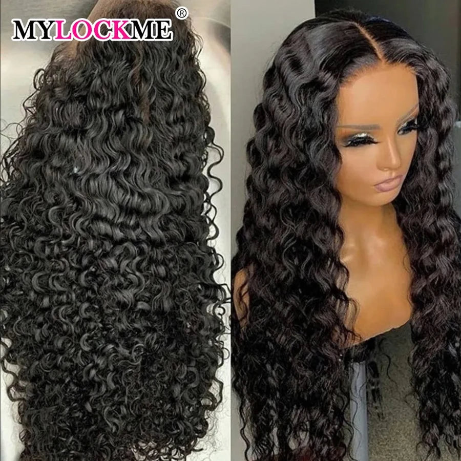 30 32 34 Inch Deep Wave Frontal Wigs For Women Curly Human Hair Brazilian 13x4 13x6 Wet And Wavy Water Wave Lace Wig MYLOCKME