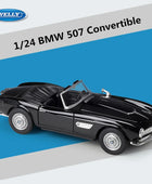 WELLY 1:24 BMW 507 Alloy Car Model Diecast Metal Classic Sports Car Vehicles Model High Simulation Collection Childrens Toy Gift Open Black - IHavePaws