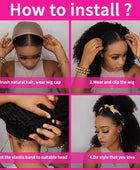 Headband Hair Woman Afro Kinky Curly Wig 200% High Denisty Brazilian Remy Hair Fast-Installing Full Machina Natural MYLOCKME