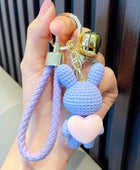 Resin Love Rabbit Keychain Pendant Cute Luggage Accessories Women's Keychain Ring Accessories Couple Gifts Gifts for Girlfriends PURPLE - ihavepaws.com