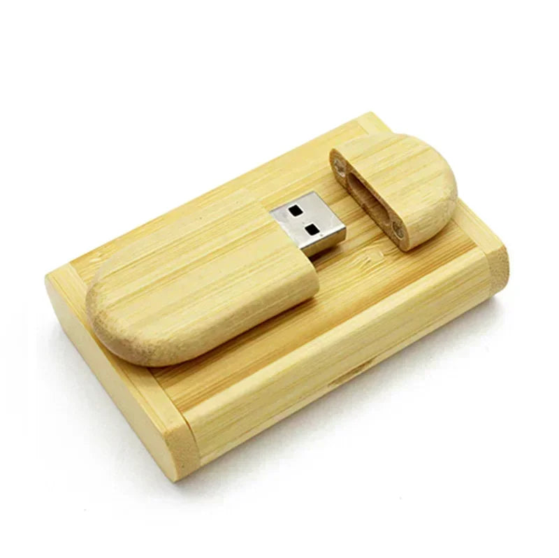 USB Flash Drive 128GB Memory Stick 2.0 Wooden Free Logo Personal Customized Pendrive 4GB 8GB 16GB 32GB 64GB Wedding Gift Bamboo With box / 4GB - IHavePaws