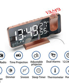 LED Digital Projection Alarm Clock Electronic Alarm Clock with Projection FM Radio (A) White on Pink - IHavePaws
