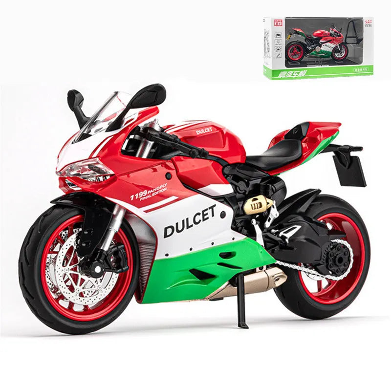 1:12 DUCATI 1199 Panigale Alloy Racing Motorcycle Model Diecasts Green - IHavePaws