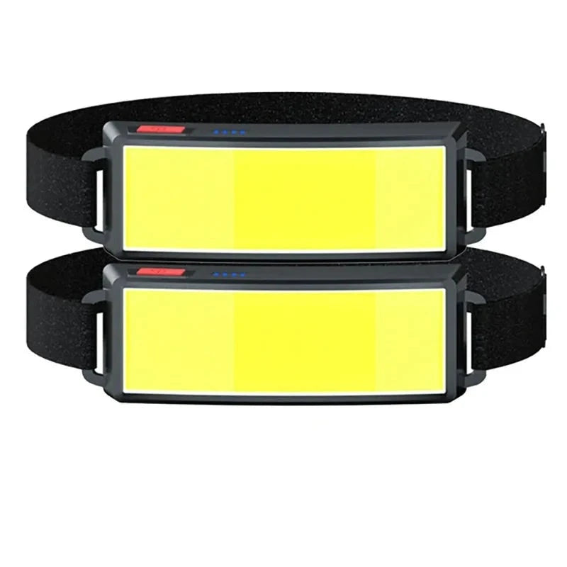 Powerful COB LED Headlamp Type-c Rechargeable Head Flashlight Built-in Battery Outdoor Fishing Camping Lantern Waterproof Torch 2pcs StyleA - IHavePaws