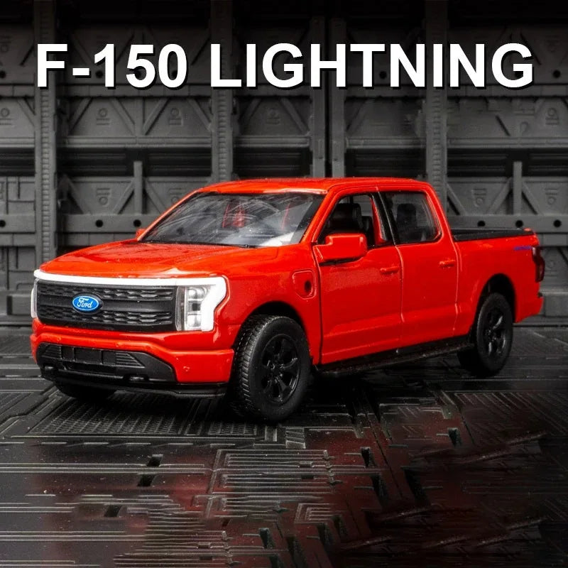 1:36 Ford Raptor F150 Pickup Alloy New Energy Car Model Diecast Metal Toy Off-road Vehicles Car Model Sound and Light Kids Gifts No Charging Red - IHavePaws
