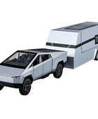 1/32 Tesla Cybertruck Pickup Trailer Alloy Car Model Diecasts Metal Off-road Vehicles Truck Model Silvery - IHavePaws