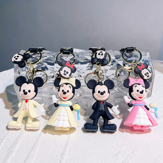 Anime Keychain Cartoon Minnie Mouse Mickey Stitch Cute Doll PVC Keyring Ornament Key Chain Car Pendant Kids Toys Gifts - ihavepaws.com
