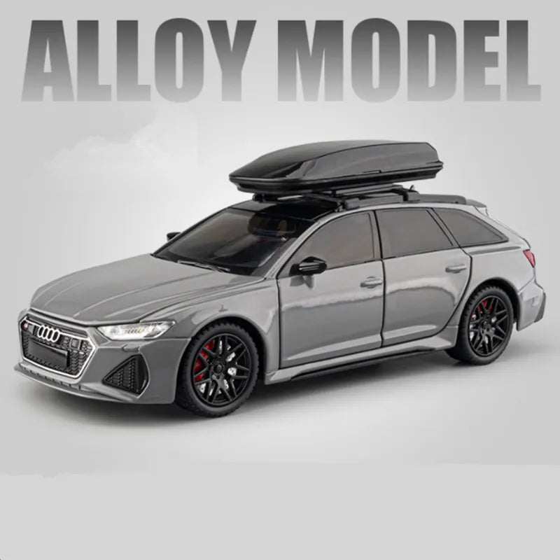 1/24 Audi RS6 Avant Station Wagon Track Alloy Racing Car Model Gray - IHavePaws