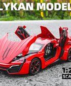 1:24 Lykan Hypersport Alloy Sport Car Model Diecasts & Toy Metal SuperCar Model Simulation Sound Light Collection Childrens Gift - IHavePaws