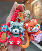 Cute Raccoon Keychain Charm Creative Animal Doll Pendant Luggage Accessories Children's Party Toy Gifts Unisex Car Key Ring - ihavepaws.com