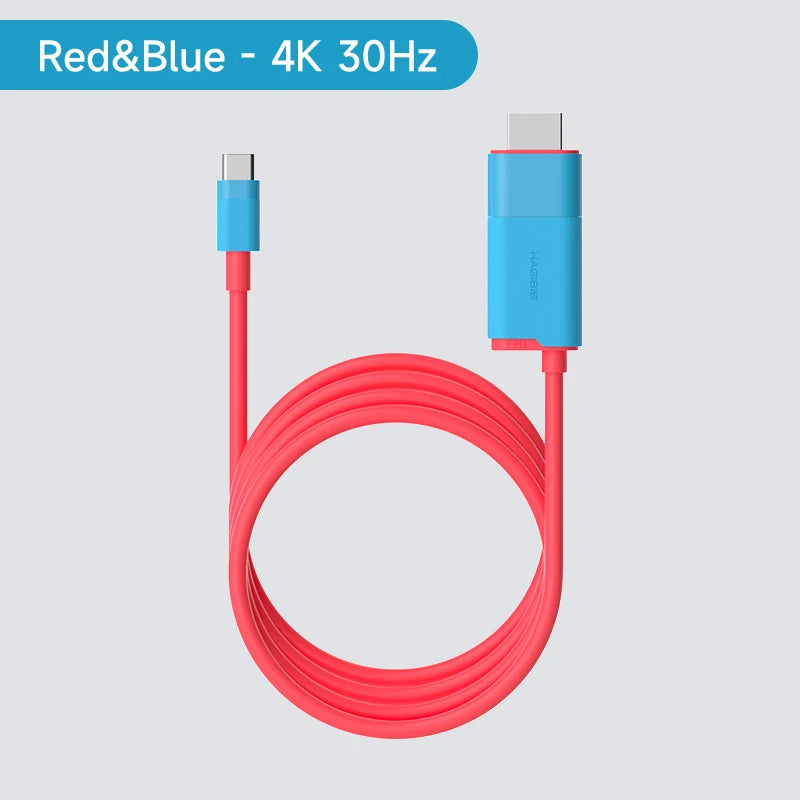 Hagibis Switch Dock for Nintendo Switch/OLED USB C to HDMI-Compatible Cable Adapter 4K60Hz 100W PD for Laptop SteamDeck ROG Ally Red Blue-4K30Hz - IHavePaws