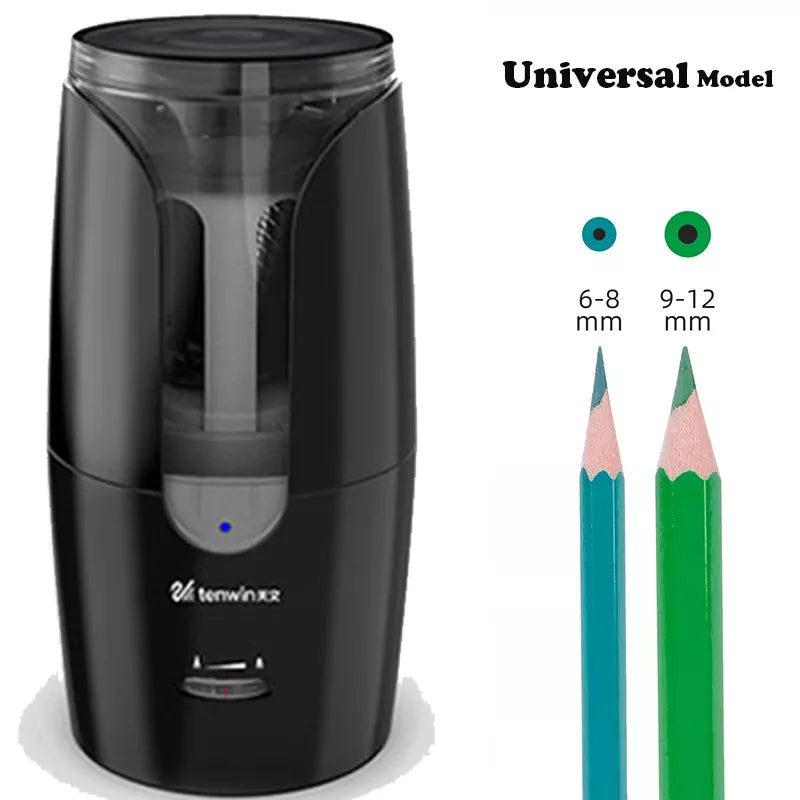 Tenwin Automatic Electric Pencil Sharpener For Colored Pencils Sharpen Mechanical Office School Supplies Stationery 8028 black - IHavePaws